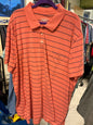 Foundry Polo shirt - Coral with dark blue stripes - 4XL