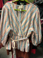 St. John's Bay Blouse - Multicolor (Pink, Yellow, Blue, Green, White) - 2X