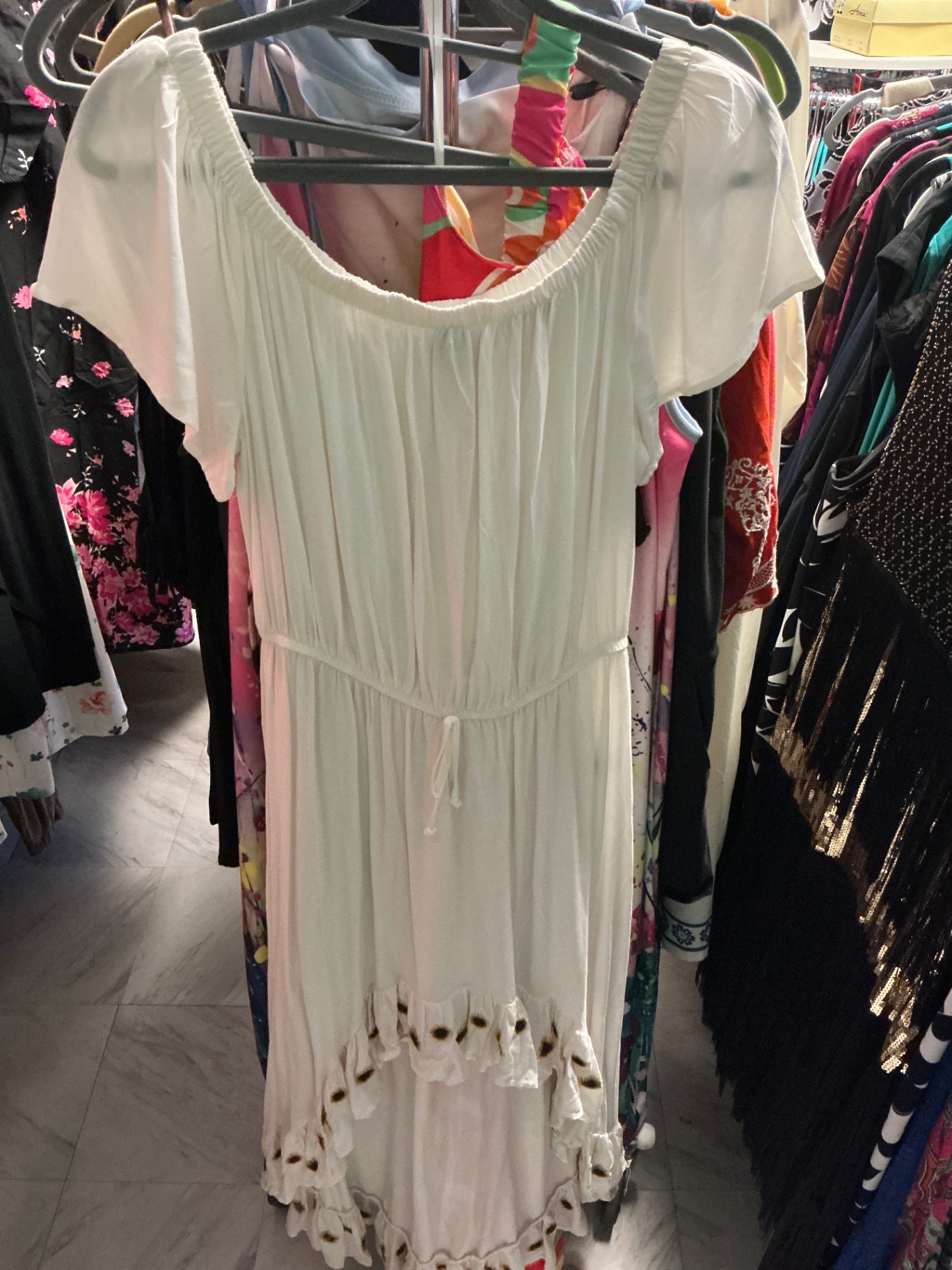 J for Justify Dress - Cream/White - 1X