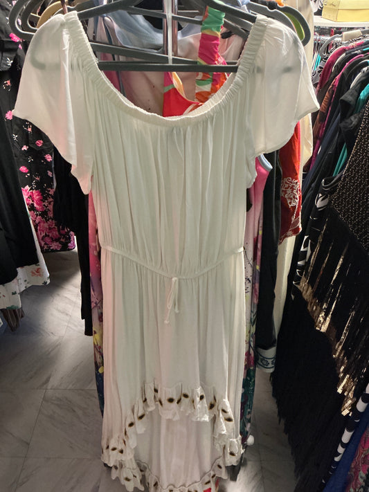J for Justify Dress - Cream/White - 1X