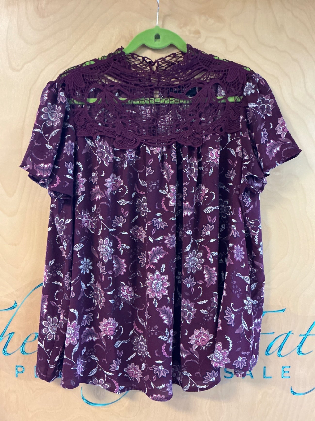 Lane Bryant Blouse - Burgundy Floral - 18/20
