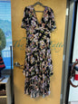 AFRM Dress - Black with purple, white, pink, and green floral pattern - 3X