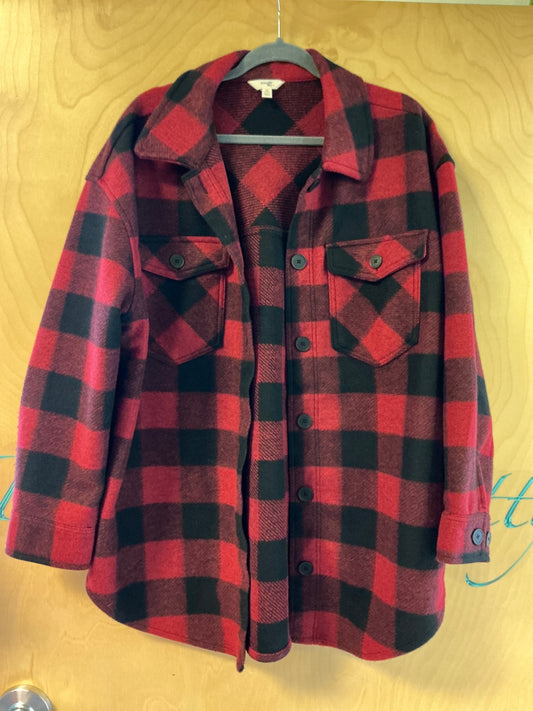 Terra & Sky Flannel Shacket - Red and Black - 14W
