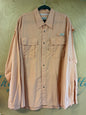 Magellan Long Sleeve Button Up Shirt - Peach - 4XL
