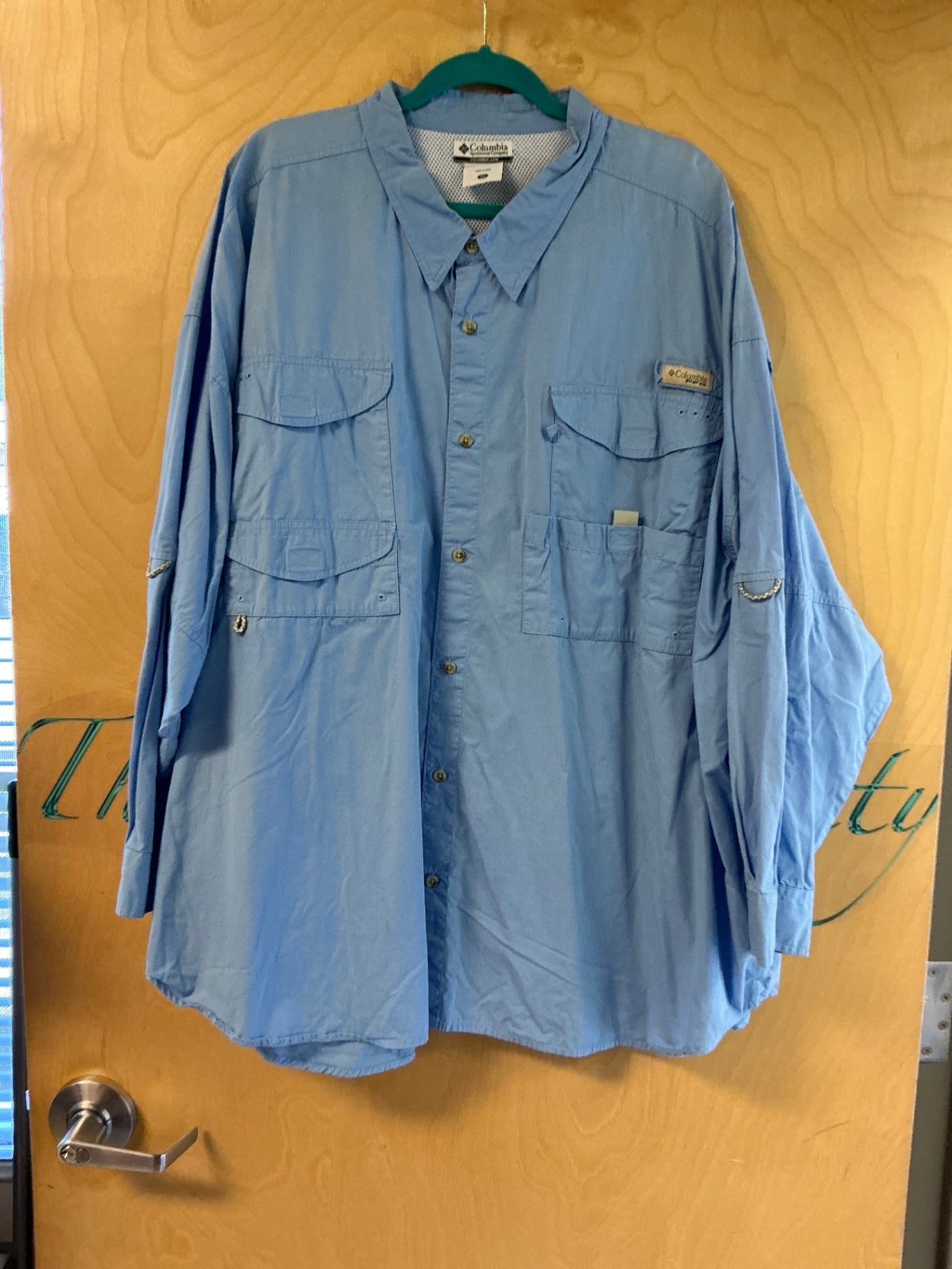 Columbia Long Sleeve Button Up Shirt - Blue - 5X