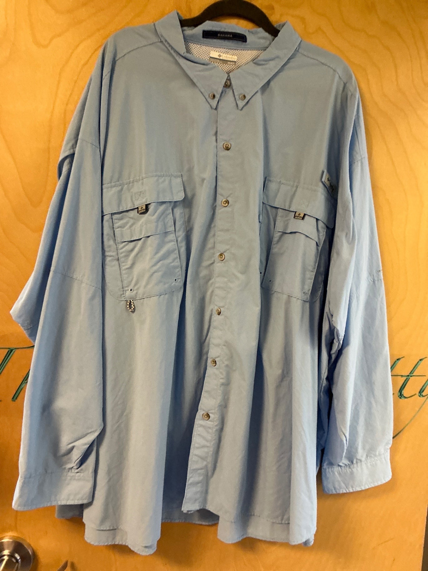 Columbia Long Sleeve Button Up Shirt - Light Blue - 6X