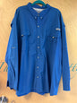 Columbia Long Sleeve Button Up Shirt - Blue - 5X