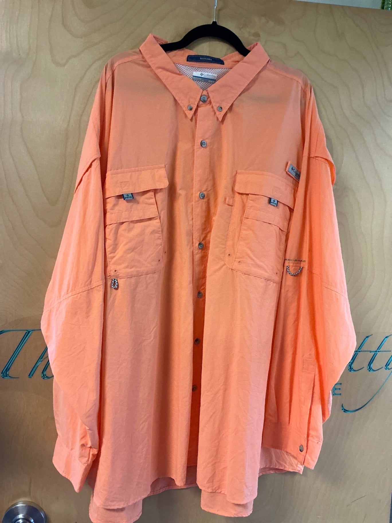 Columbia Long Sleeve Button Up Shirt - Orange Sherbet - 6X