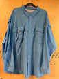 Columbia Long Sleeve Button Up Shirt - Baby Blue - 5X