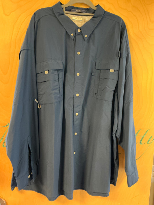 Columbia Long Sleeve Button Up Shirt - Dark Gray - 6X