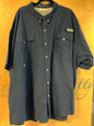 Columbia Short Sleeve Button-Up Shirt - Navy Blue - 5X