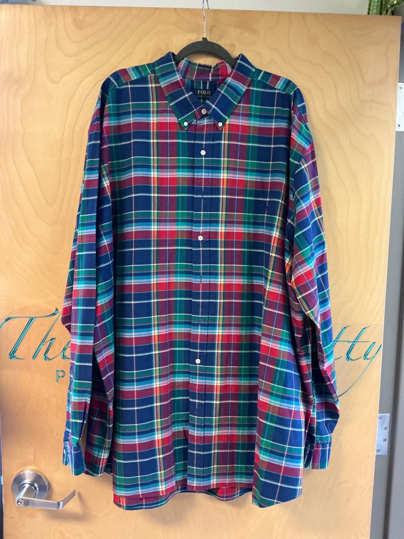 Polo Ralph Lauren Long Sleeve Button Up Shirt - Multicolor (Predominantly Blue, Red, Green) - 4XLT