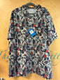 Columbia Short Sleeve Button-Up Shirt - Grey with navy blue, red, and light blue pattern - 5X NWT