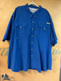 Columbia Short Sleeve Button-Up Shirt - Blue - 5X