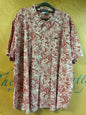 Columbia Short Sleeve Button-Up Shirt - Red and white - 5X