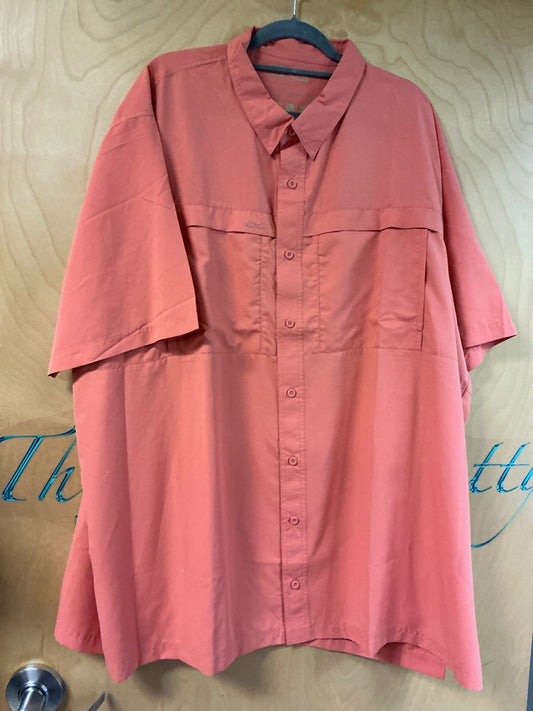 GameGuard Short Sleeve Button-Up Shirt - Peach - 5X NWT