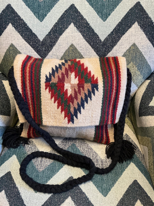Native American Handmade Handbag - Beige, Red, Green, Navy, Brown -