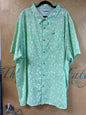 Columbia Short Sleeve Button-Up Shirt - Light Green and White - 5X