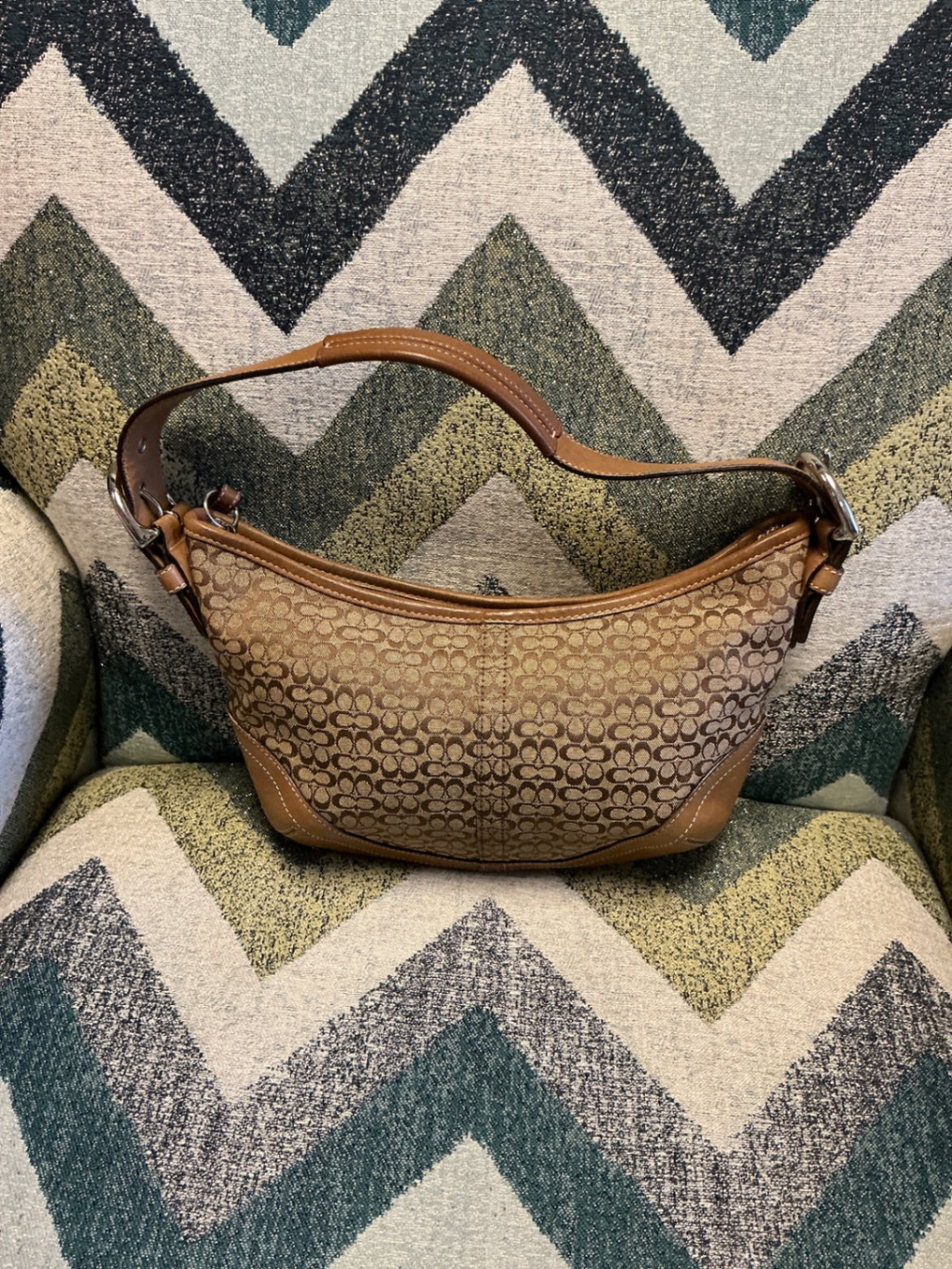 Coach Mini Shoulder Bag - Brown and Tan -