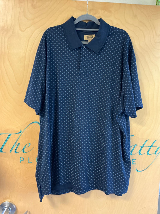 Foundry Polo Shirt - Navy Blue with Light Blue Dots - 3XLT