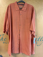 Batik Bay Short Sleeve Button-Up Shirt - Coral - 3XLT NWT