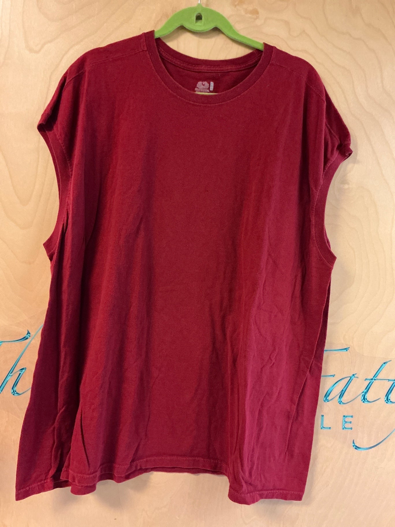 Fruit of the Loom Sleeveless T-Shirt - Red - 3XL