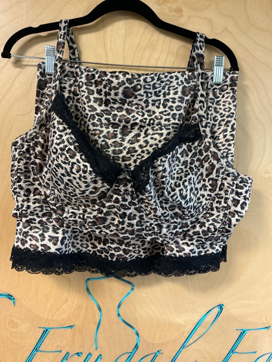 Fashion to Figure Lingerie Set - Bra + Skirt - Leopard print with black lace - 1