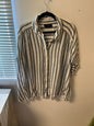 Lane Bryant Blouse - Beige with navy blue and white stripes - 28
