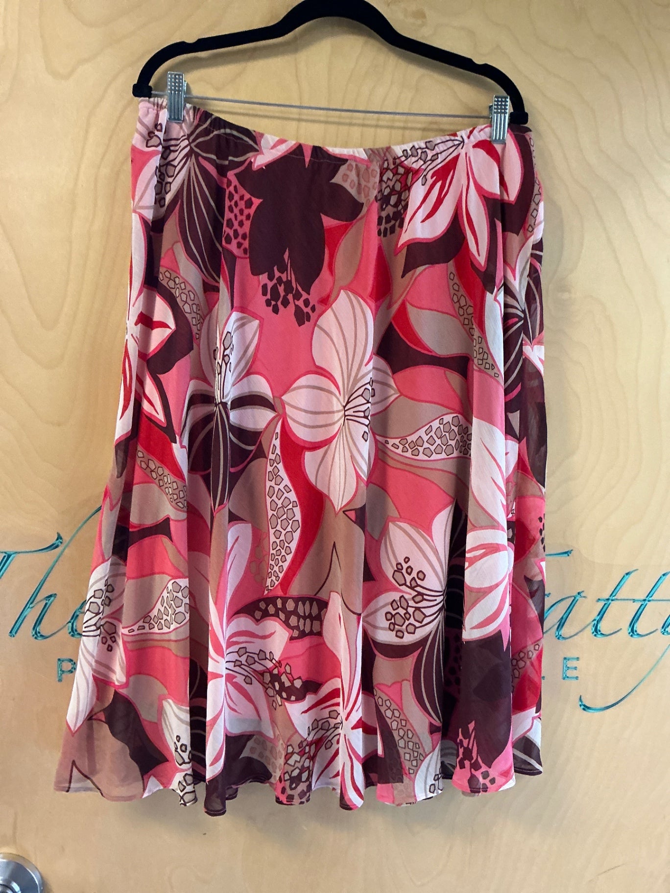 Skirt - Pink, Maroon - 18W