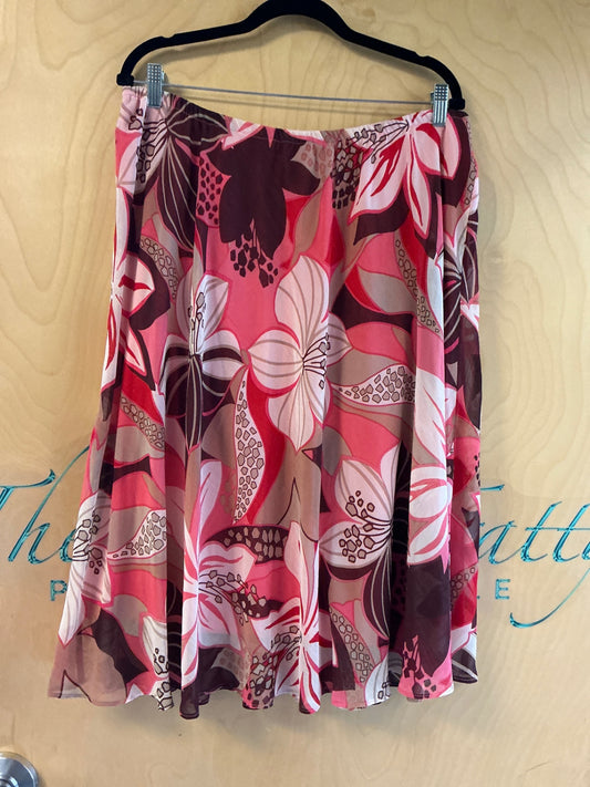 Skirt - Pink, Maroon - 18W