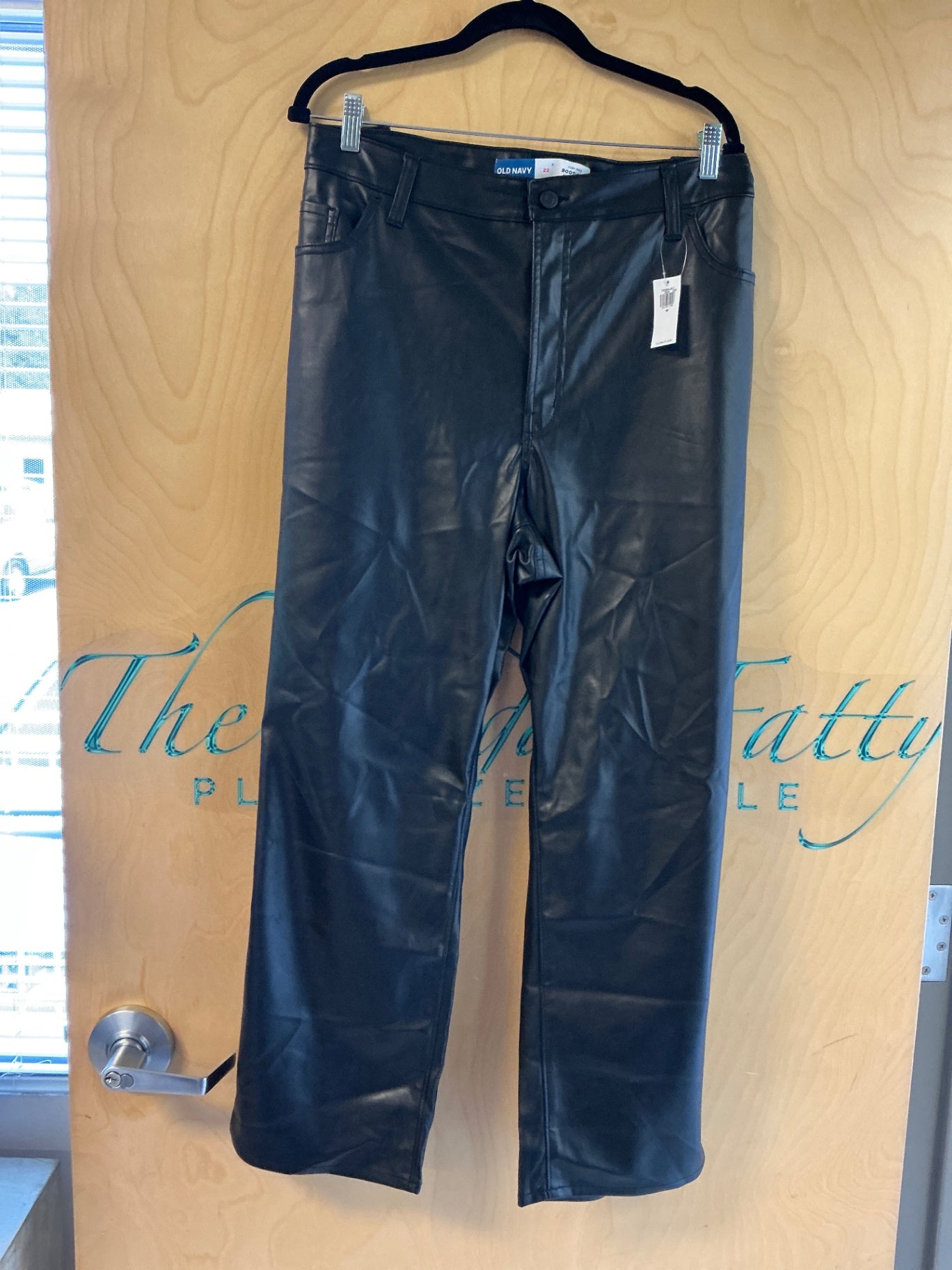 Old Navy Pleather Pants - Black - 22 NWT