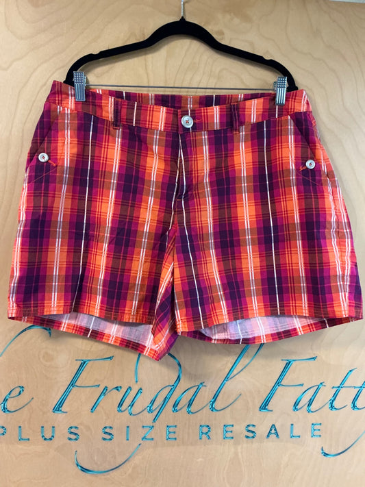Lane Bryant Shorts - Red and Orange Plaid - 18