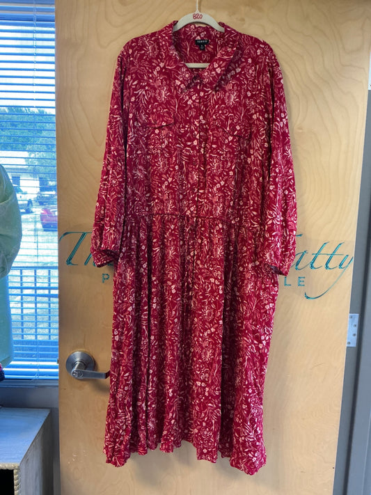 TORRID Dress - Red with white floral pattern - 5