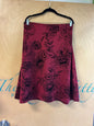 Roz & Ali Skirt - Burgundy with black floral pattern - 1X