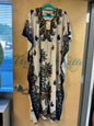 Nf Kaftan Dress - Beige, navy blue, mustard yellow, white - O/S NWT