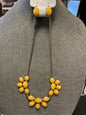 Necklace w/ Earrings - Yellow & Gold -