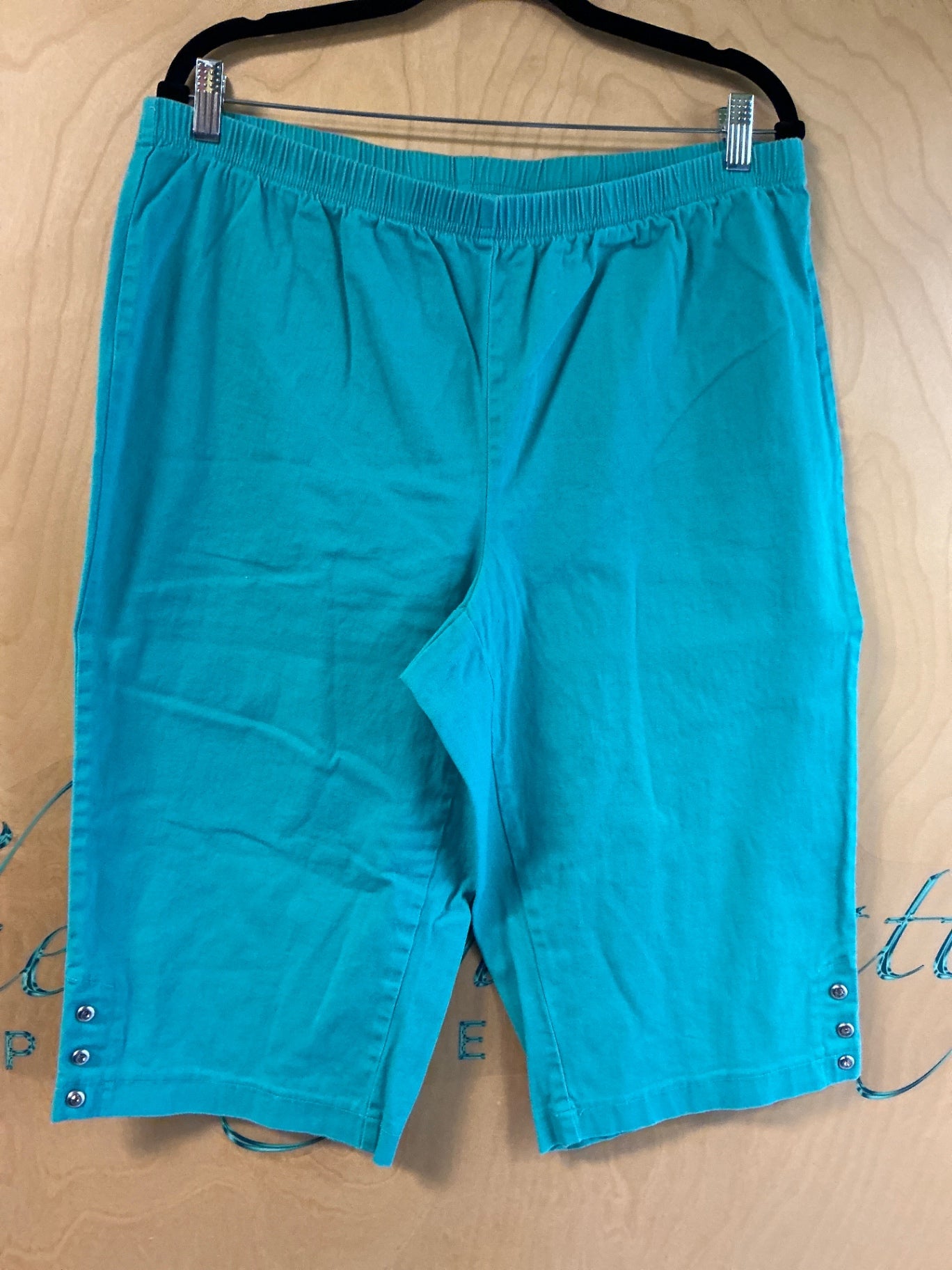 Just My Size Pedal Pushers - Turquoise - 2X
