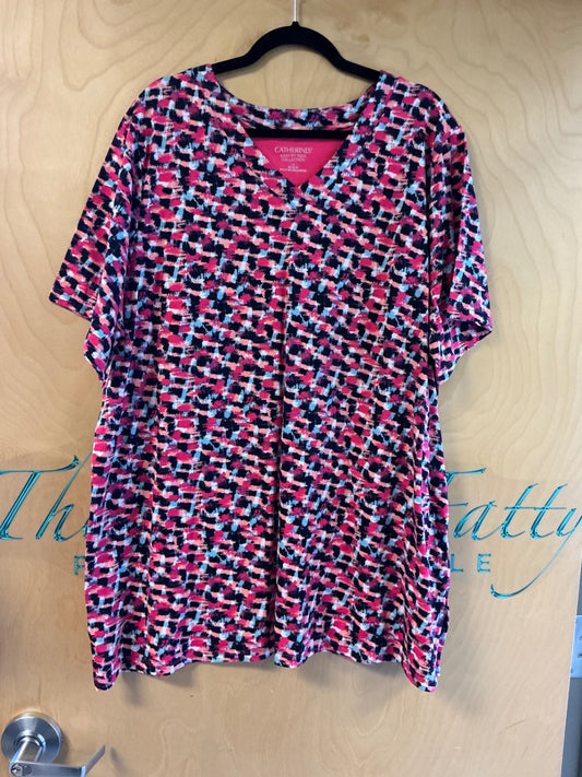 Catherines Blouse - Multicolor (Pink, Black, White) - 1X