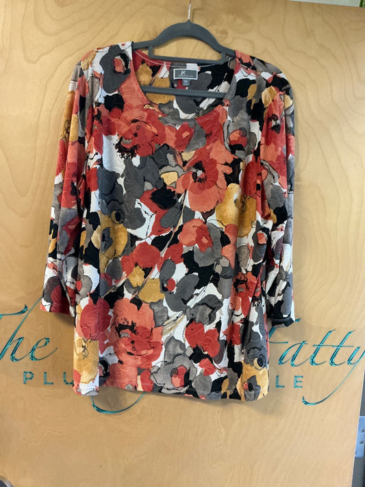 JM Collection Blouse - Multicolor (Red, Black, Gray, Mustard) - XXL