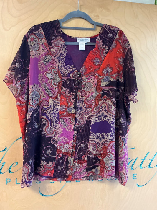 Coldwater Creek Blouse - Multicolor (Purple, Red, Black, Pink) - 3X