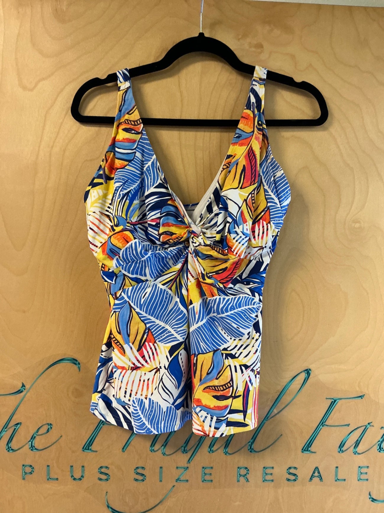 Sunsets Tankini - Multicolor (Yellow, Blue, Red, White) - 36E/34F/32G