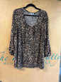 Dressbarn Blouse - Leopard print (tan, black, and cream) - 3X