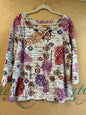 Ruby Rd. Blouse - Multicolor (Red, Purple, Orange, Green, Black, White) - 3X