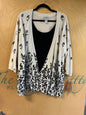 C.D. Daniels Cardigan w/ Built-in Tank - Cream with black floral pattern - 3X NWT