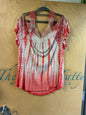 Vintage America Blouse - Red and white - 2X