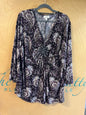 Dressbarn Blouse - Multicolor (primarily purple, black, white) - 3X