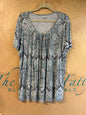 Croft & Barrow Blouse - Multicolor (predominantly black, white, and blue) - 2X