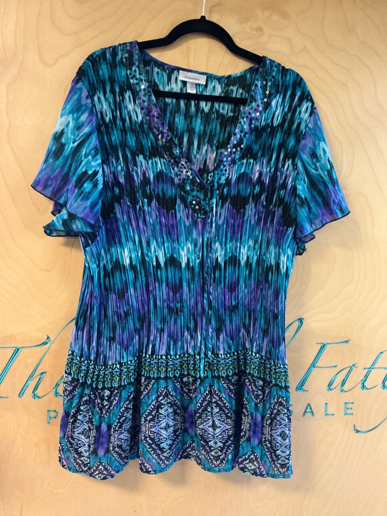 Dress Barn Dress - Multicolor (Predominantly Blue and Purple) - 22/24