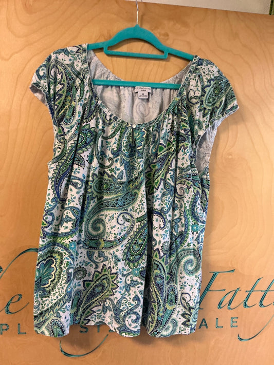 Liz Claiborne Blouse - Multicolor (Green, Blue, White) - 3X
