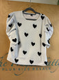 Shein Blouse - White with Black hearts - 4XL